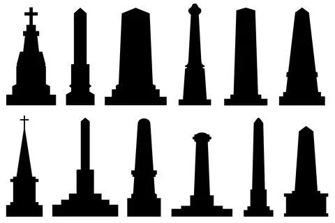 Illustration of different obelisks Ilustración de archivo