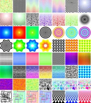 Illustration of different pattern in many colors 1-eps Stock Illustration