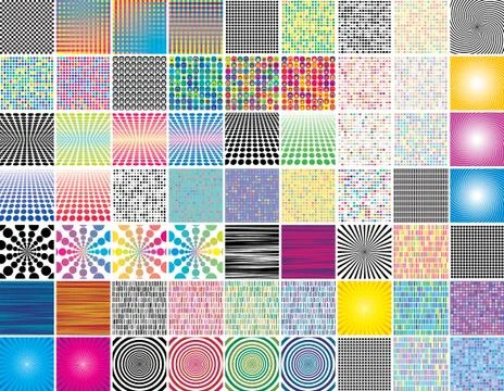 Illustration of different pattern in many colors-eps Stock Illustration