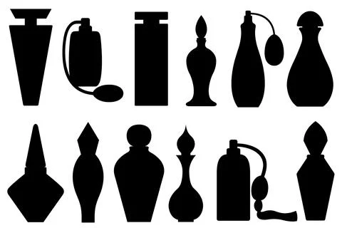 Illustration of different perfume bottles Stock-Illustration
