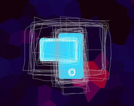 Illustration digital blue screen 库存插图