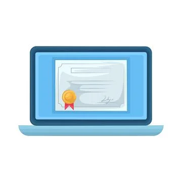 Illustration of Digital Certificate Stock Illustration