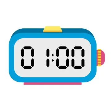 A illustration digital clock displaying Stock-Illustration
