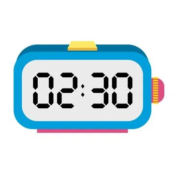 A illustration digital clock displaying Ilustração Stock