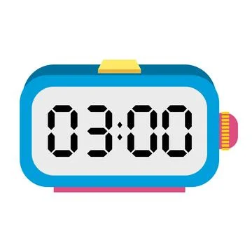 A illustration digital clock displaying Ilustração Stock