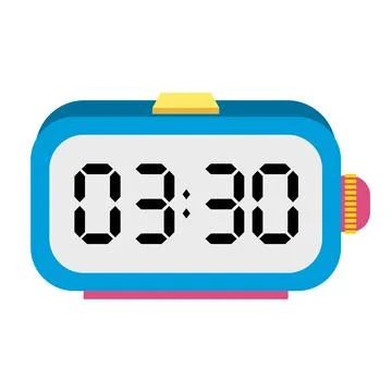 A illustration digital clock displaying Illustrazione stock
