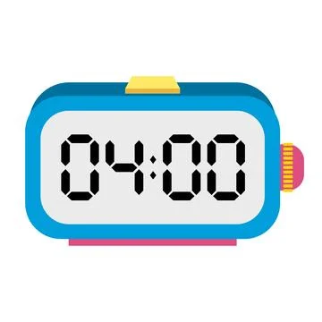 A illustration digital clock displaying Stock-Illustration
