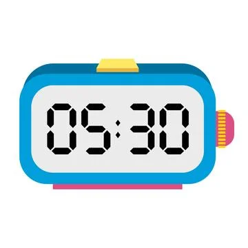 A illustration digital clock displaying Иллюстрация