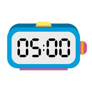 A illustration digital clock displaying Ilustração Stock
