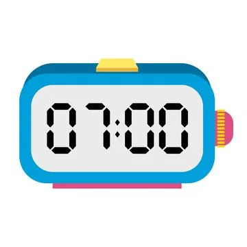 A illustration digital clock displaying Illustrazione stock