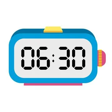 A illustration digital clock displaying Иллюстрация