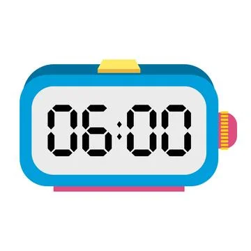 A illustration digital clock displaying Ilustração Stock