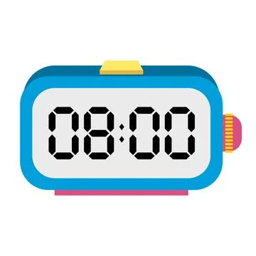 A illustration digital clock displaying Ilustração Stock