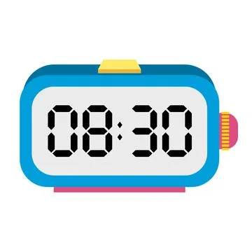 A illustration digital clock displaying Иллюстрация