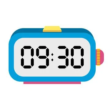 A illustration digital clock displaying Ilustração Stock