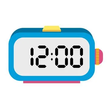 A illustration digital clock displaying Ilustración de archivo