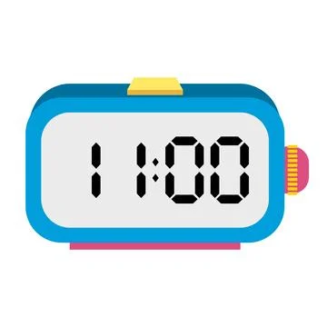 A illustration digital clock displaying Ilustração Stock