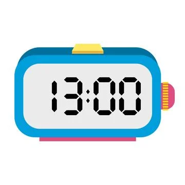 A illustration digital clock displaying Ilustração Stock