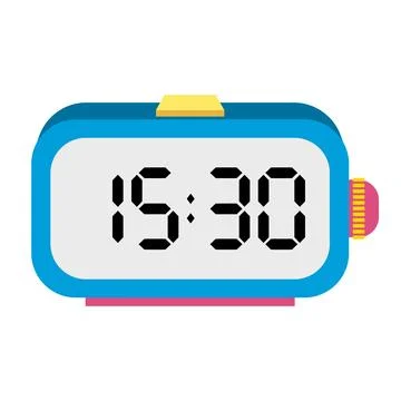A illustration digital clock displaying Иллюстрация