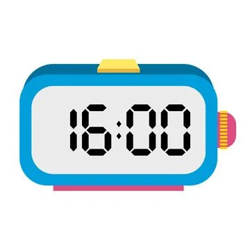A illustration digital clock displaying Ilustração Stock