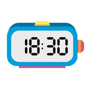 A illustration digital clock displaying Ilustração Stock