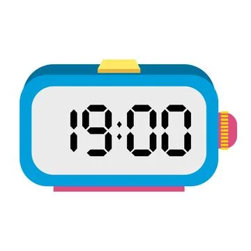 A illustration digital clock displaying Ilustración de archivo