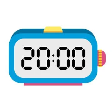 A illustration digital clock displaying Illustrazione stock