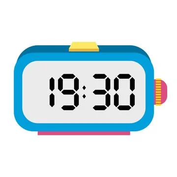A illustration digital clock displaying Ilustração Stock