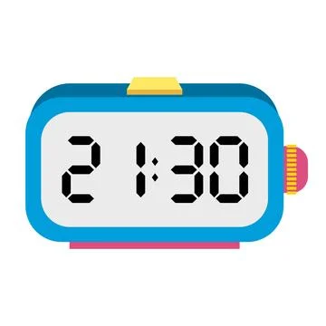 A illustration digital clock displaying Иллюстрация