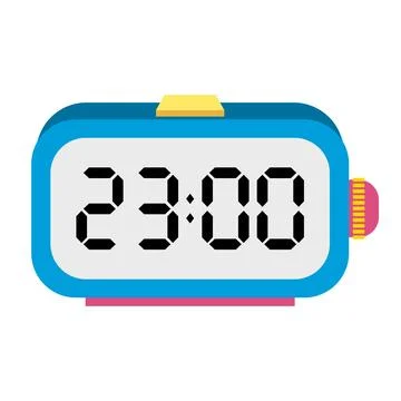 A illustration digital clock displaying Иллюстрация