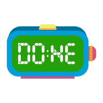 A illustration digital clock displaying Ilustración de archivo