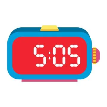 A illustration digital clock displaying Stock Illustration