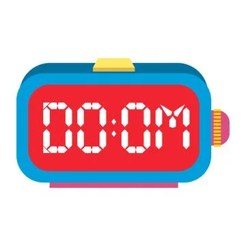 A illustration digital clock displaying Ilustração Stock