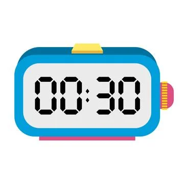 A illustration digital clock displaying イラスト素材