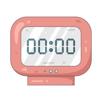Illustration of digital clock Illustrazione stock