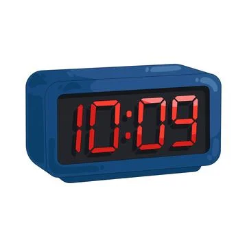 Illustration of digital clock Illustrazione stock