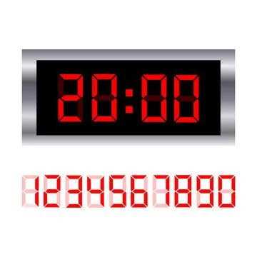 Illustration of a digital clock. Time icon. Vector illustration Illustrazione stock