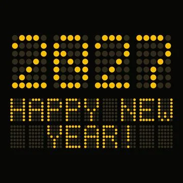 Illustration of a digital display showing the date of the new year 2027. Stock Illustration