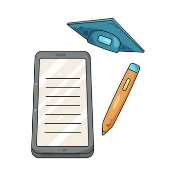 Illustration of Digital note taking tools Stock Illustration