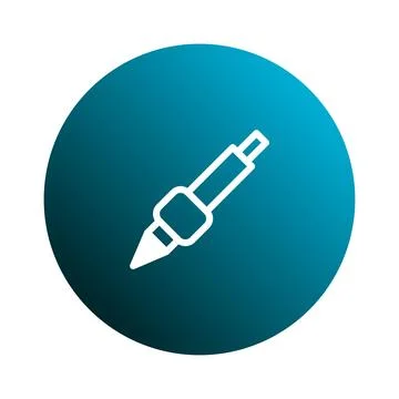 Illustration of a digital pen inside a circle offering a representation of .. Stock Illustration