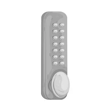 Illustration of Digital push button door lock Stock Illustration