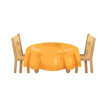 Illustration of dining table and chairs Иллюстрация