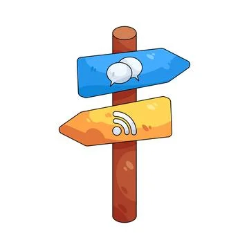 Illustration of directional signpost Stock Illustration