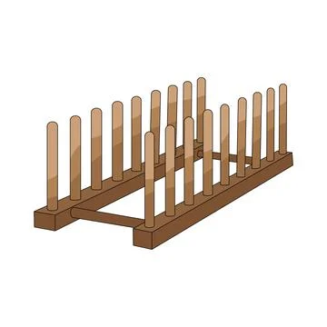 Illustration of dish rack Stock Illustration