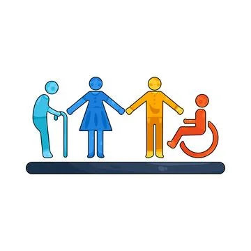 Illustration of Diverse Group Stock Illustration