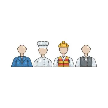 Illustration of Diverse professions 스톡 일러스트