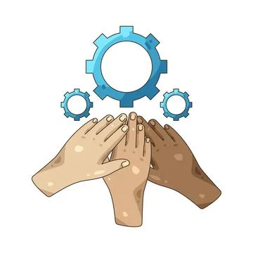 Illustration of Diversity hand Stock Illustration
