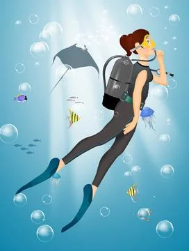 Illustration of diving Stock Illustration