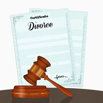 Illustration of divorce papers Stock Illustration