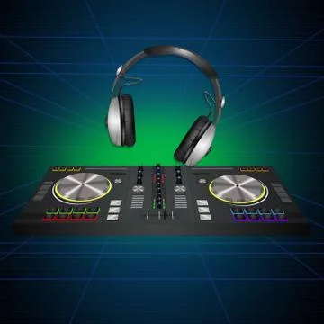 Illustration of DJ console Stock Illustration